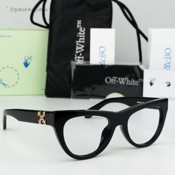 Off-White Men Eyeglasses Black Blue Block Cat Eye STYLE 4 AF 11000 BRAND NEW - Picture 3 of 10